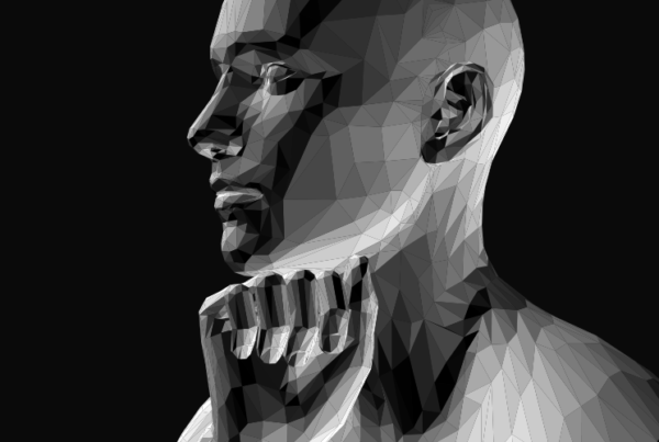 Abstract person contemplating death